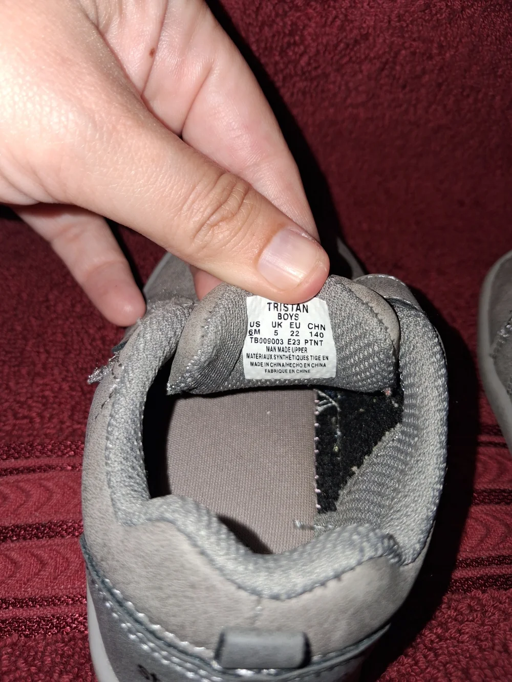 Tristan Light Gray Velcro Baby Walker Shoes